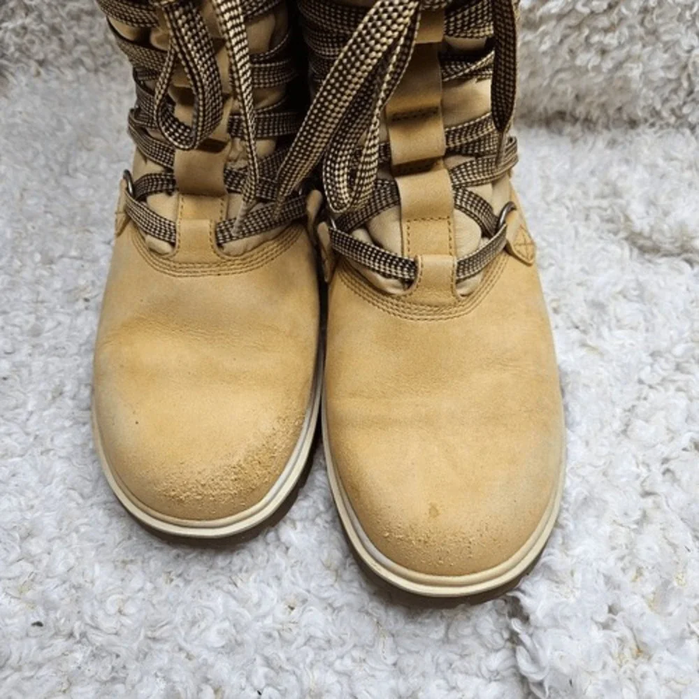 Timberland Winter Tim's in Wheat Leather Sherpa lined‎ Laceup boots sz 9